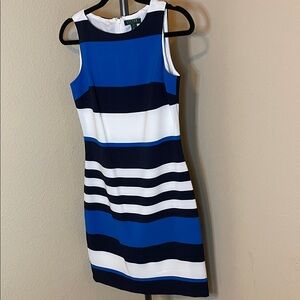 Lauren Ralph Lauren Blue and White Striped Dress